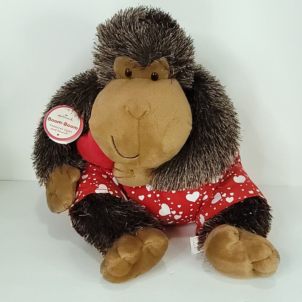 Hallmark Boom Boom Light Up Animated Monkey Gorilla Valentines Love Red Heart